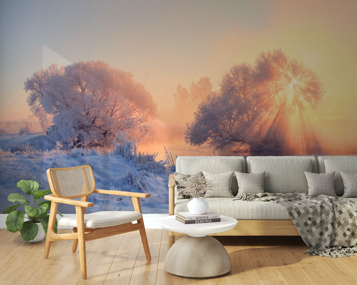 Fototapet dimineață de iarnă în frig