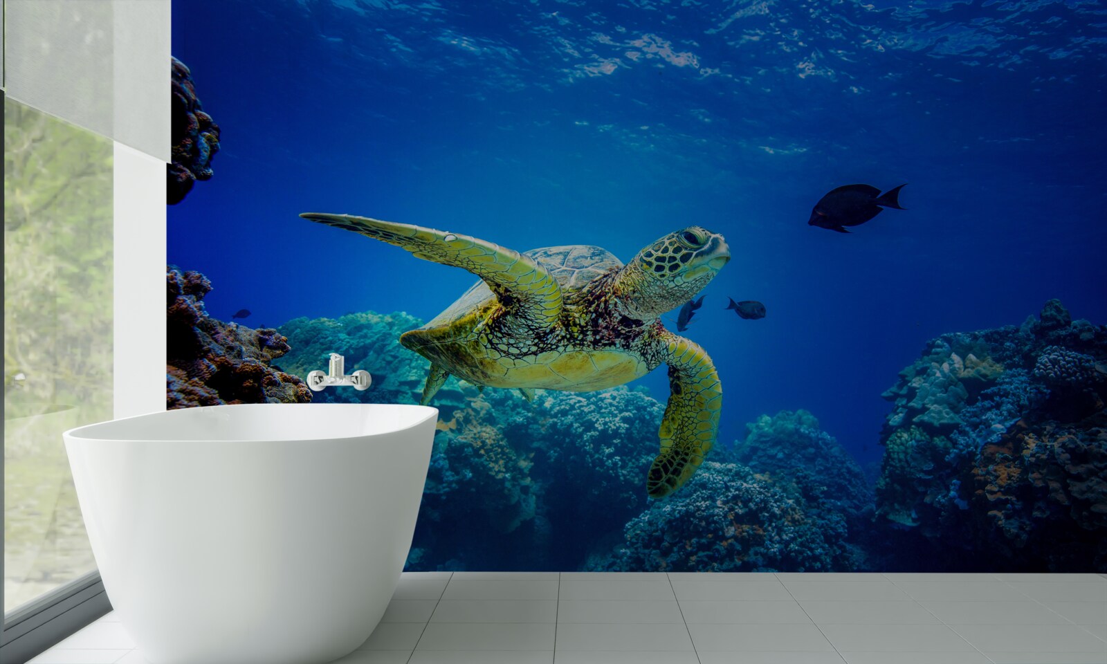 Fototapet Țestoasă în adâncurile albastre ale mării