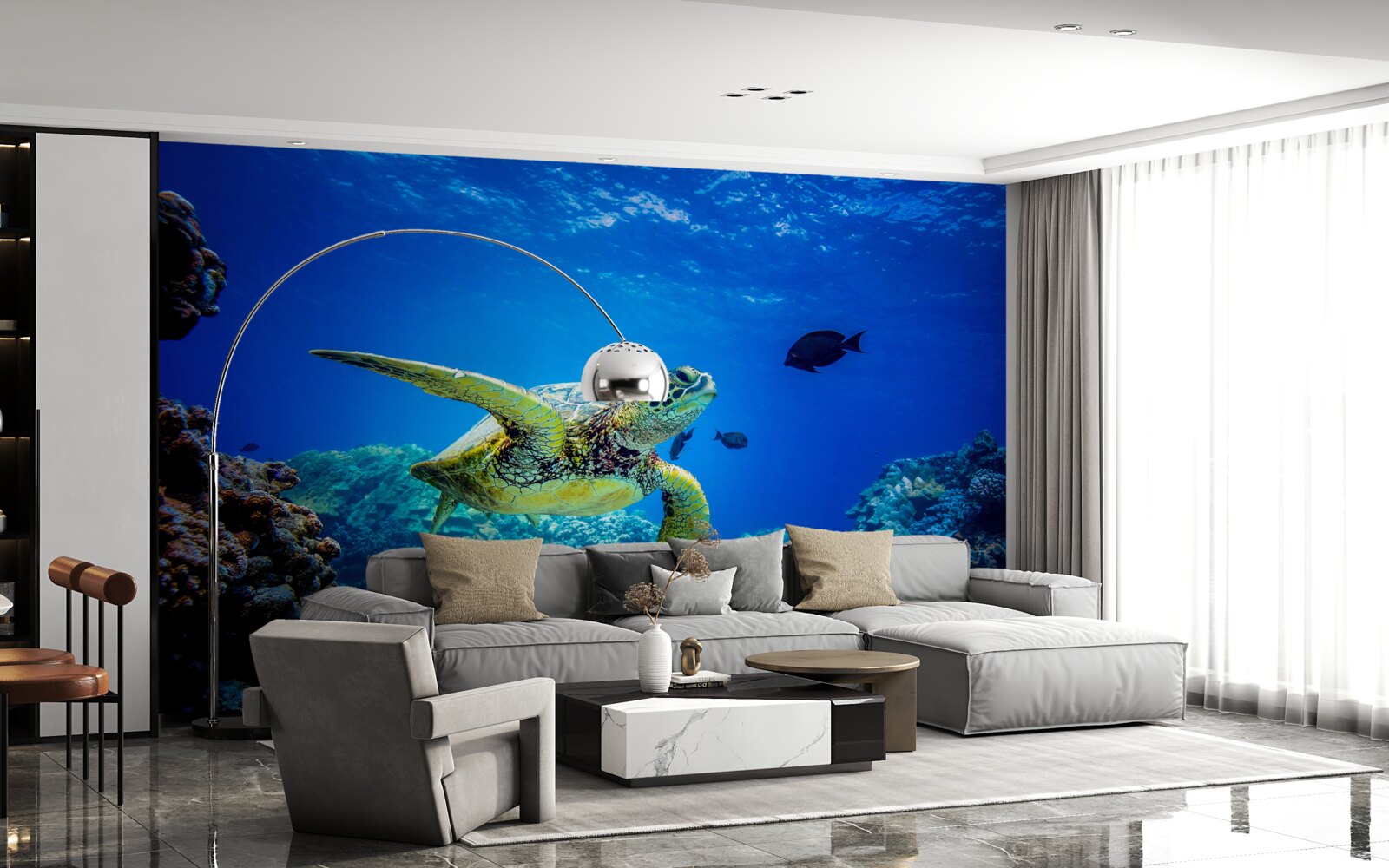 Fototapet Țestoasă în adâncurile albastre ale mării