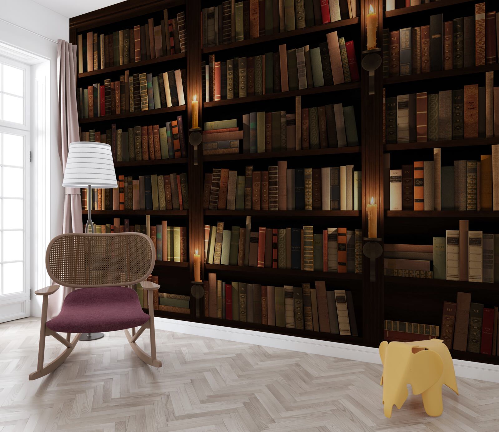 Fototapet bibliotecă istorică bogată