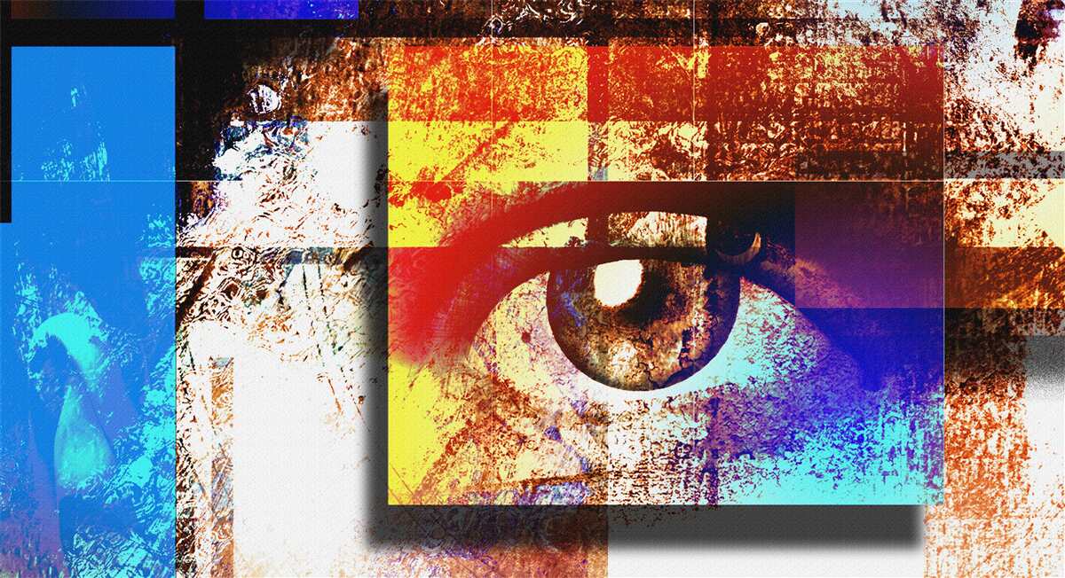 Fototapet un ochi într-o paletă multicoloră