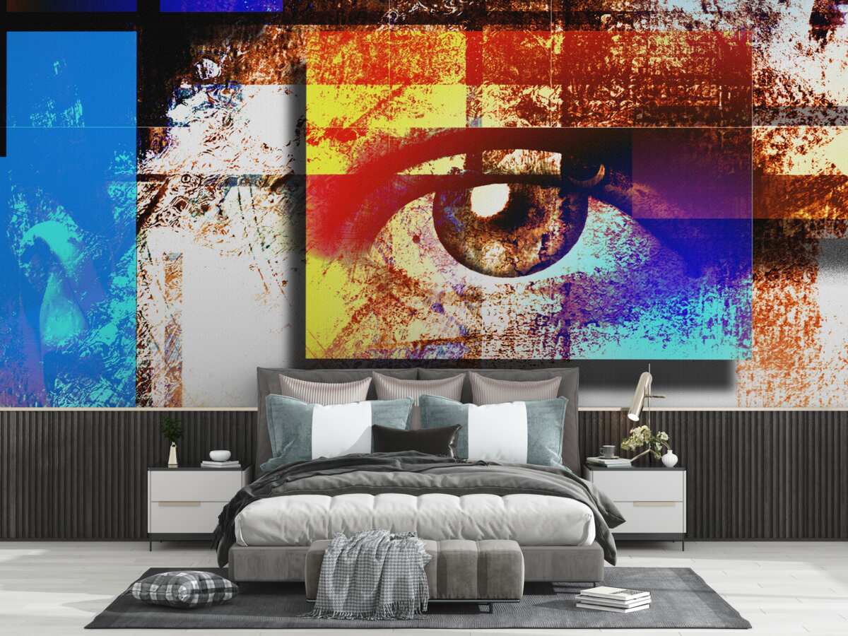 Fototapet un ochi într-o paletă multicoloră