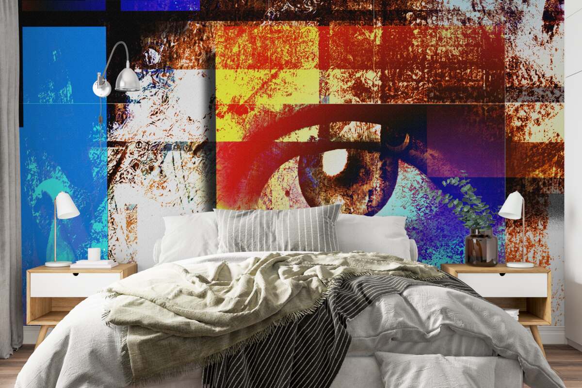 Fototapet un ochi într-o paletă multicoloră