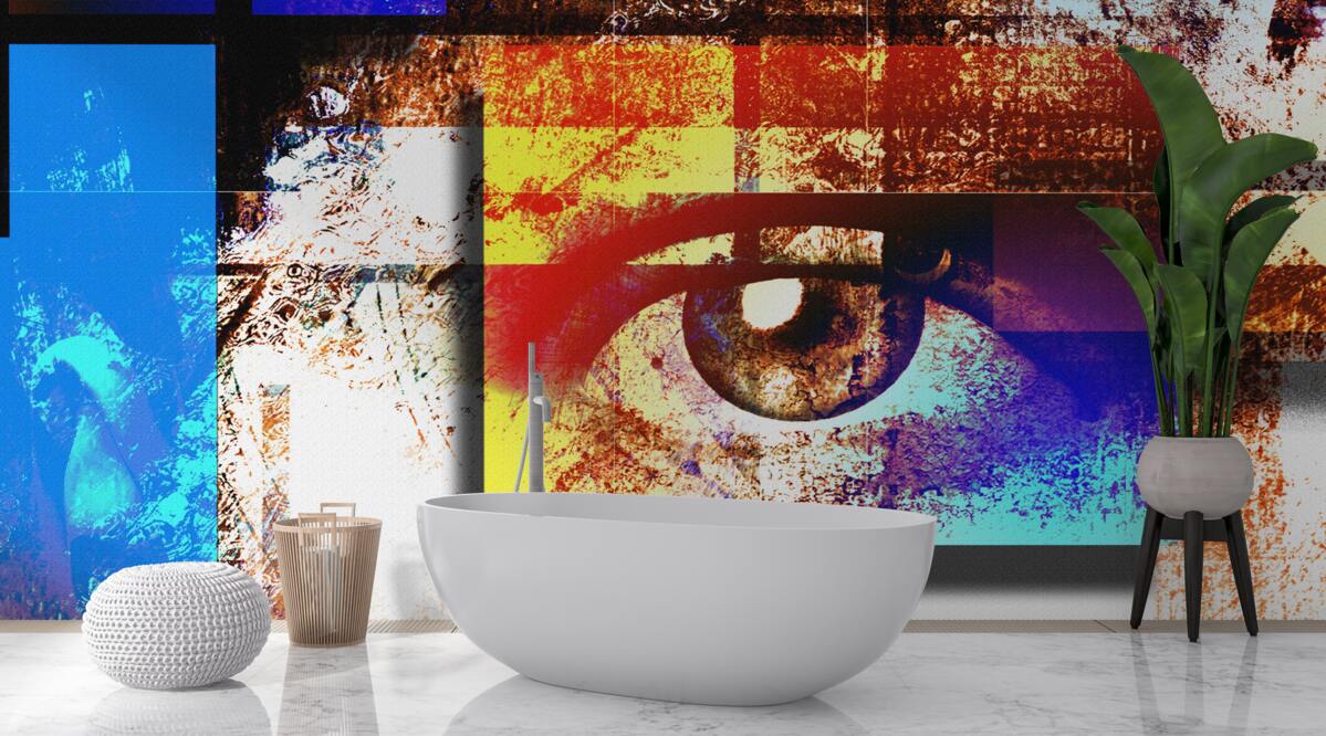 Fototapet un ochi într-o paletă multicoloră