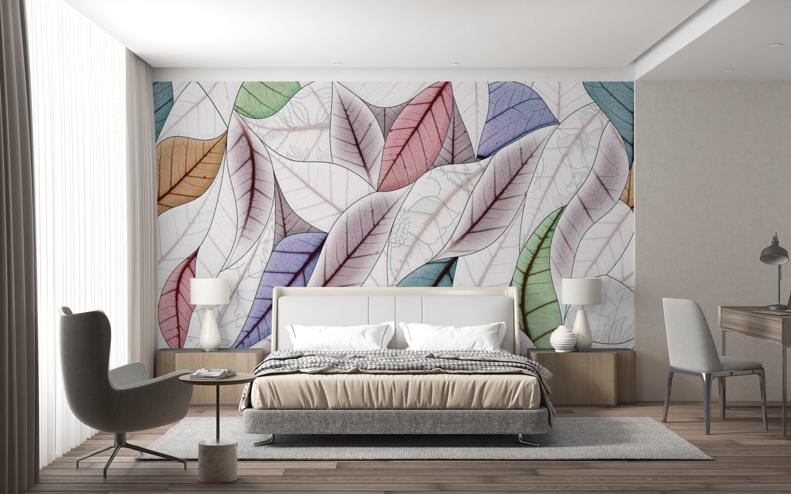 Fototapet pictură abstractă realizată din frunze de toamnă