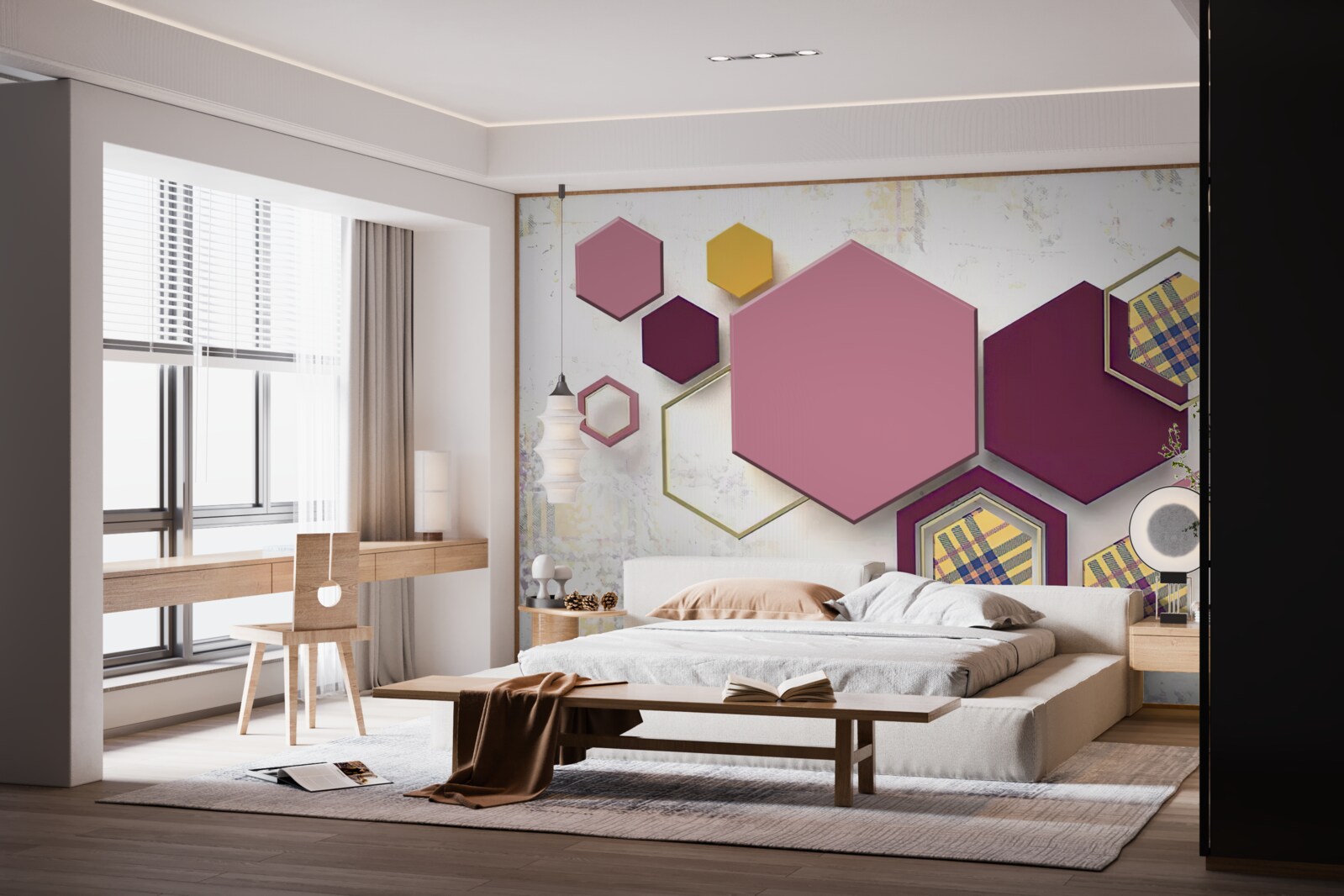 Fototapet forme pentagonale cu umplutură