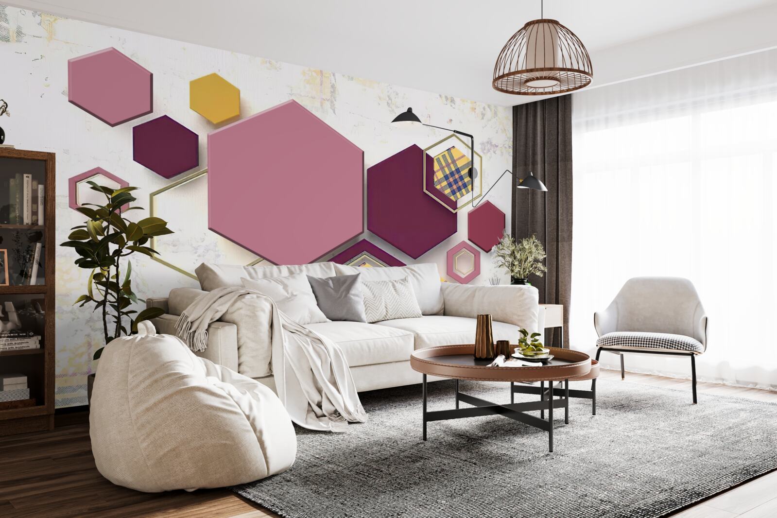 Fototapet forme pentagonale cu umplutură