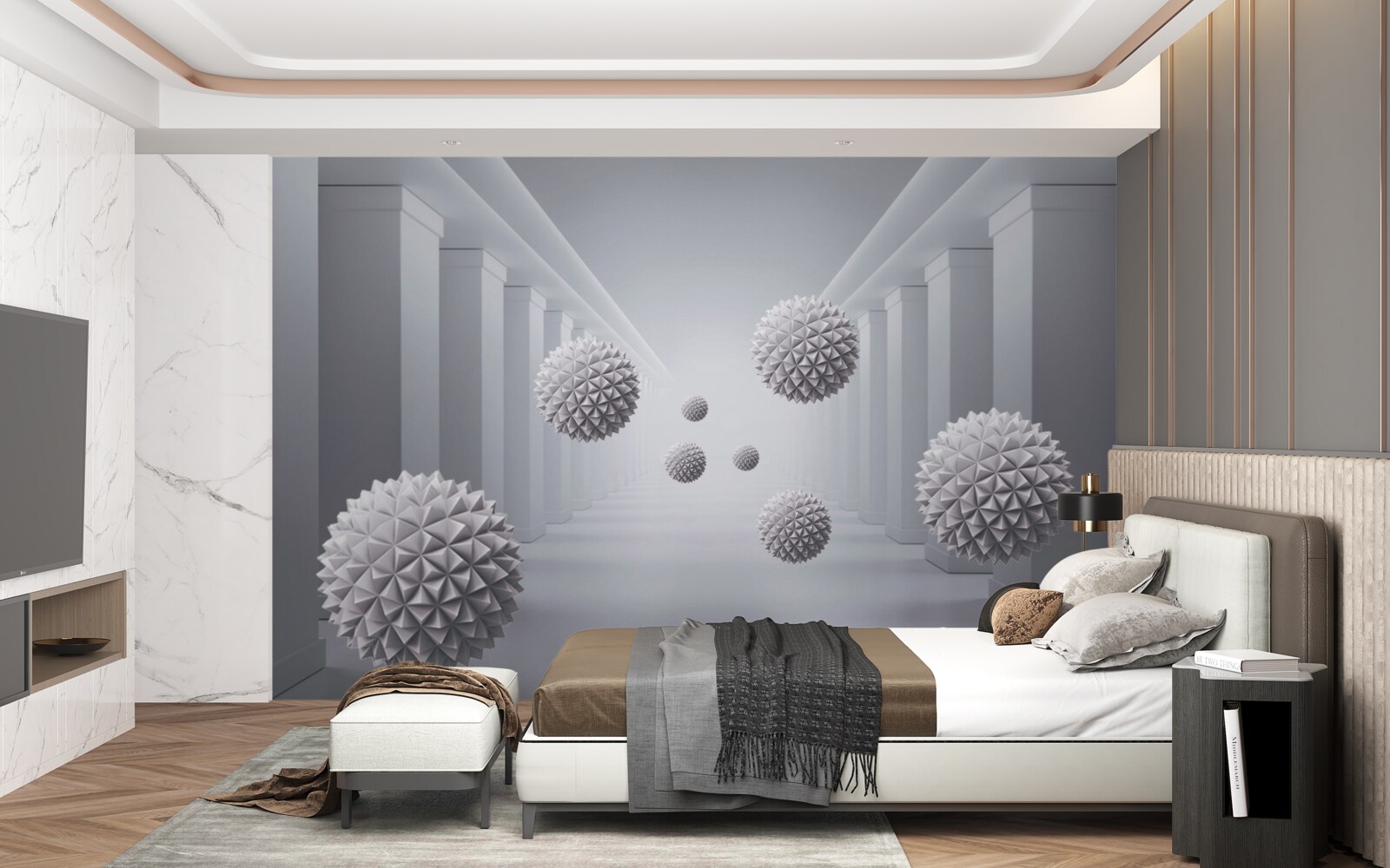 Fototapet gloanțele dispar într-un coridor fără sfârșit