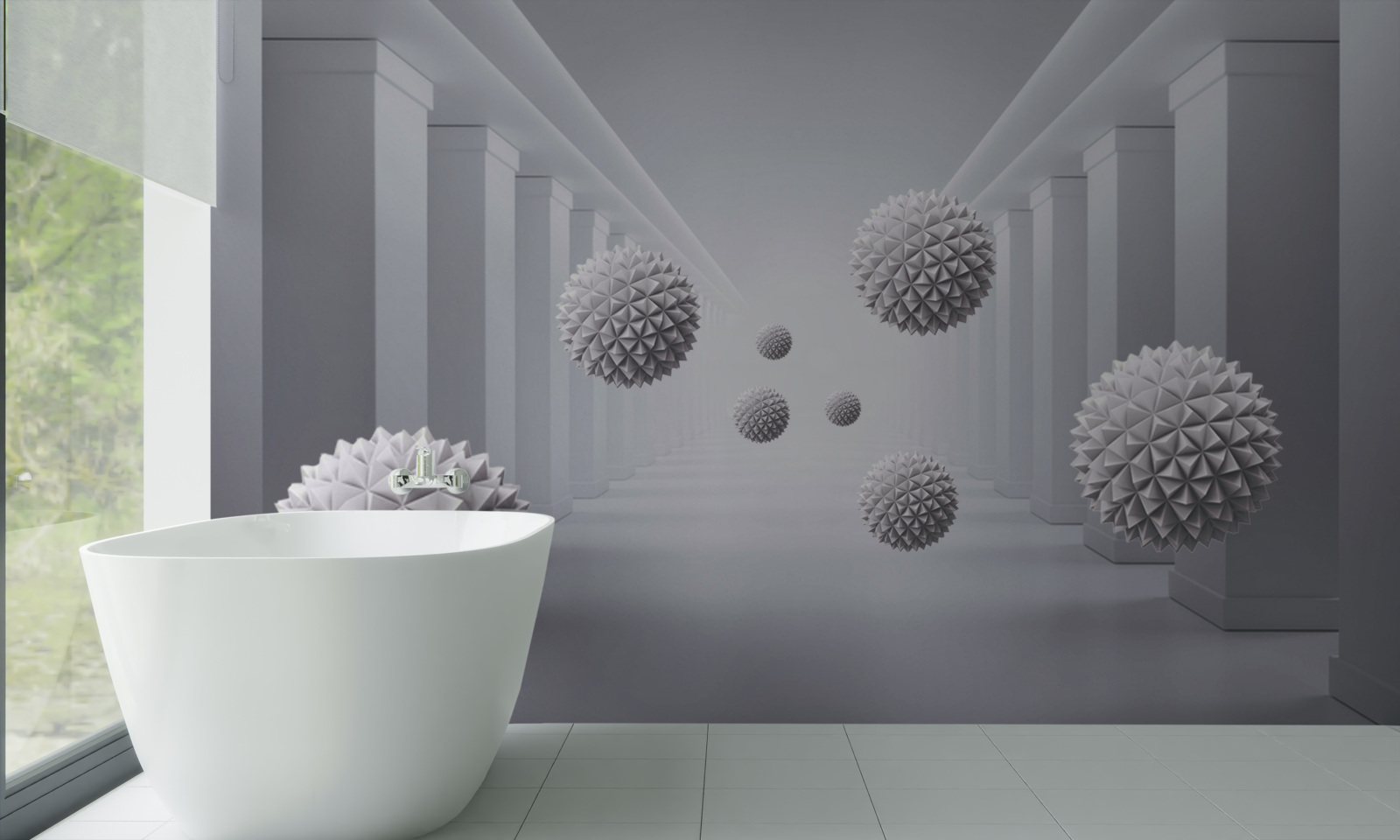 Fototapet gloanțele dispar într-un coridor fără sfârșit