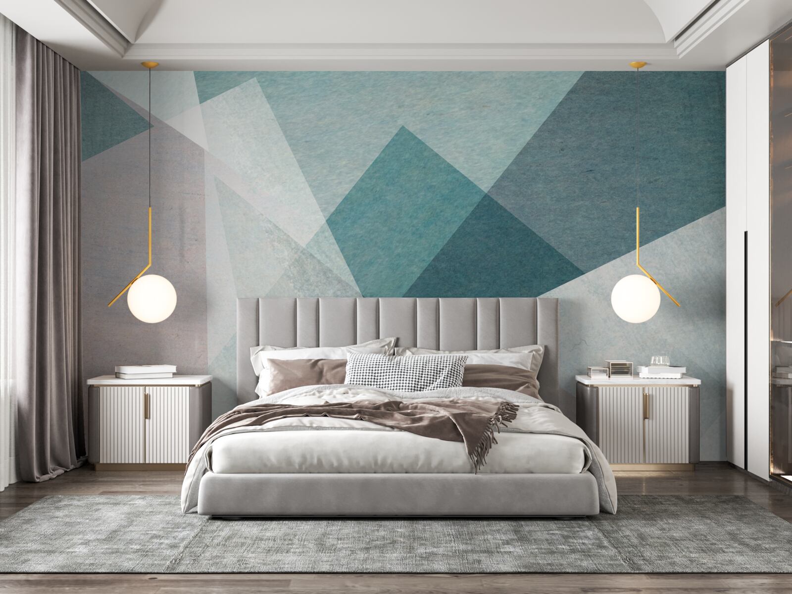 Fototapet vârfuri în nuanțe de albastru și roz