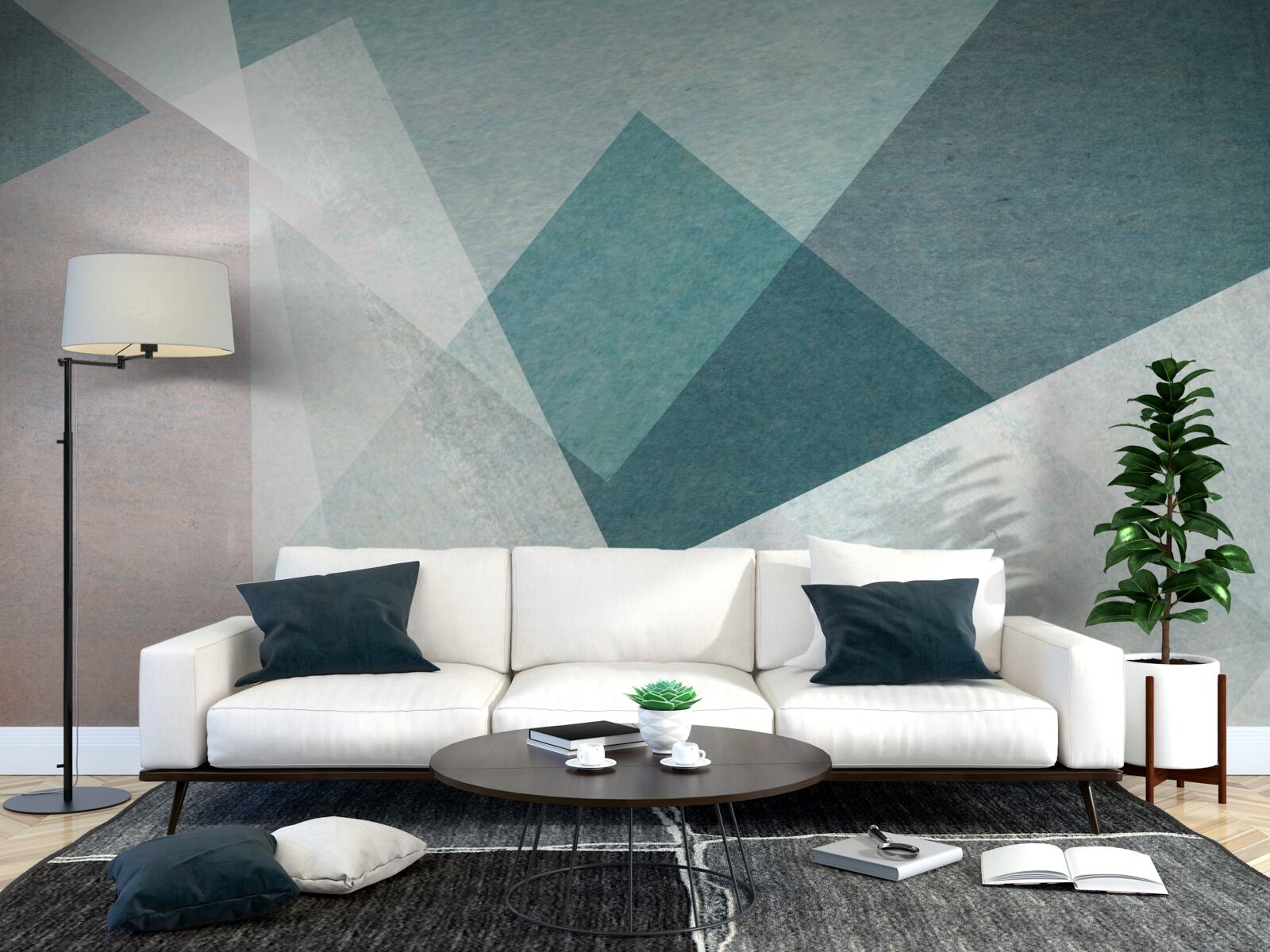 Fototapet vârfuri în nuanțe de albastru și roz