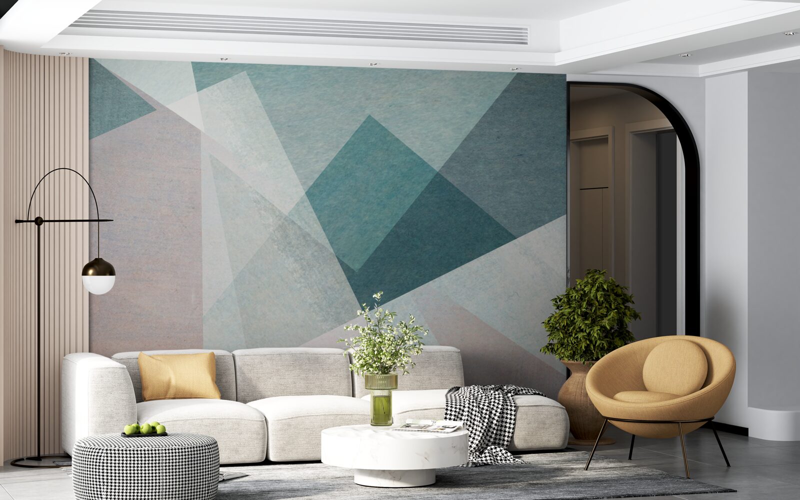 Fototapet vârfuri în nuanțe de albastru și roz