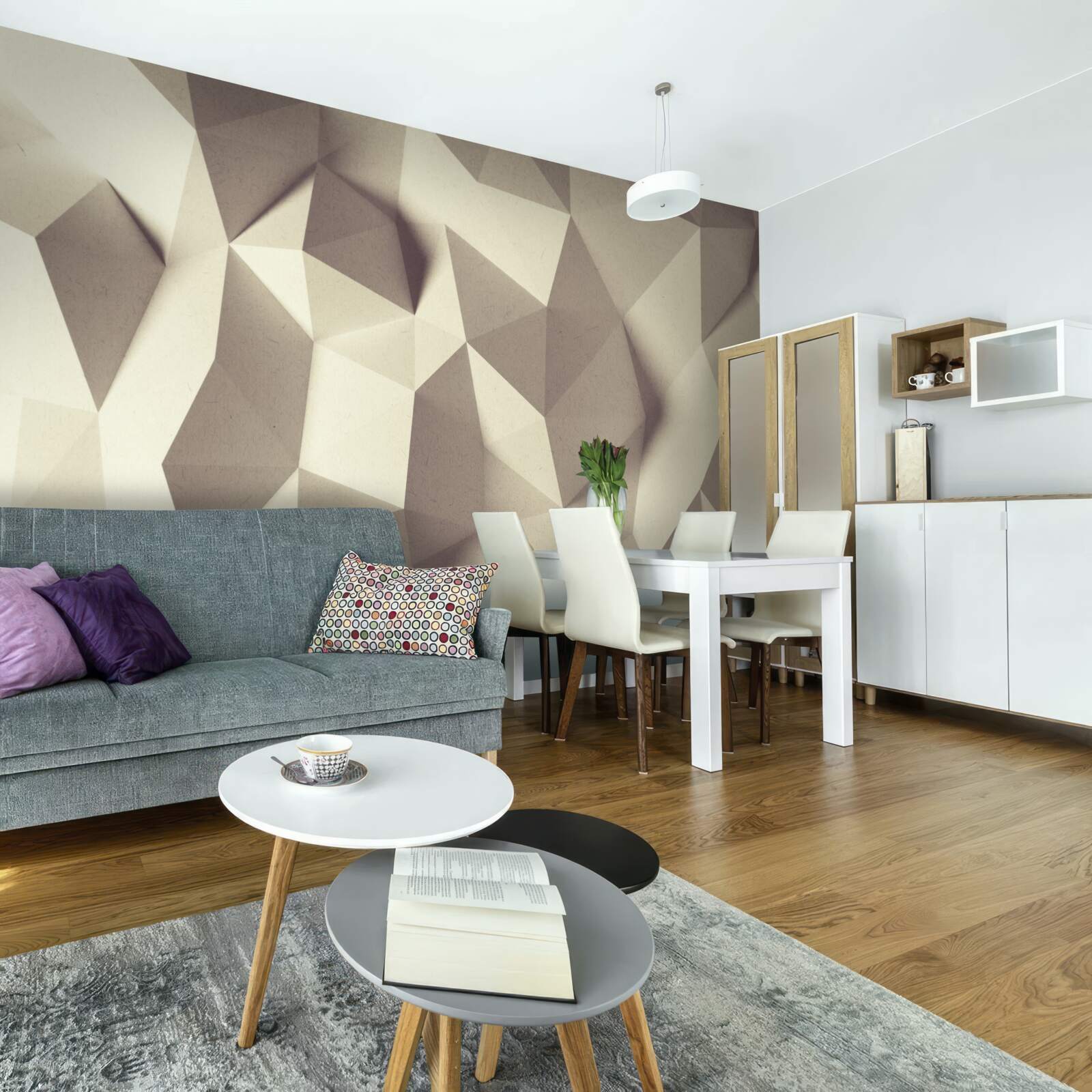 Fototapet textură de forme geometrice cu volum clar