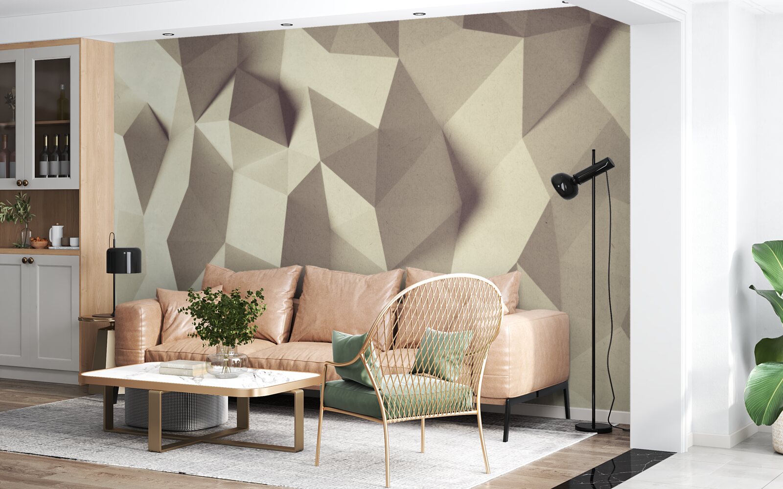 Fototapet textură de forme geometrice cu volum clar