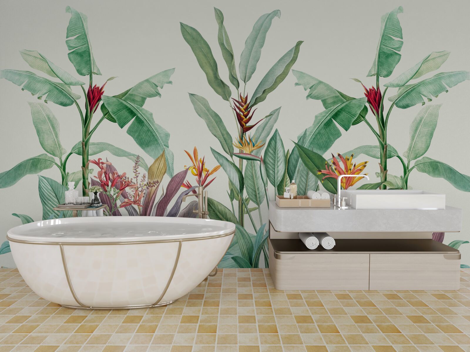 Fototapet frunze verzi tropicale