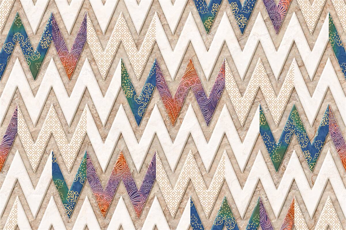 Fototapet linii ondulate policrome