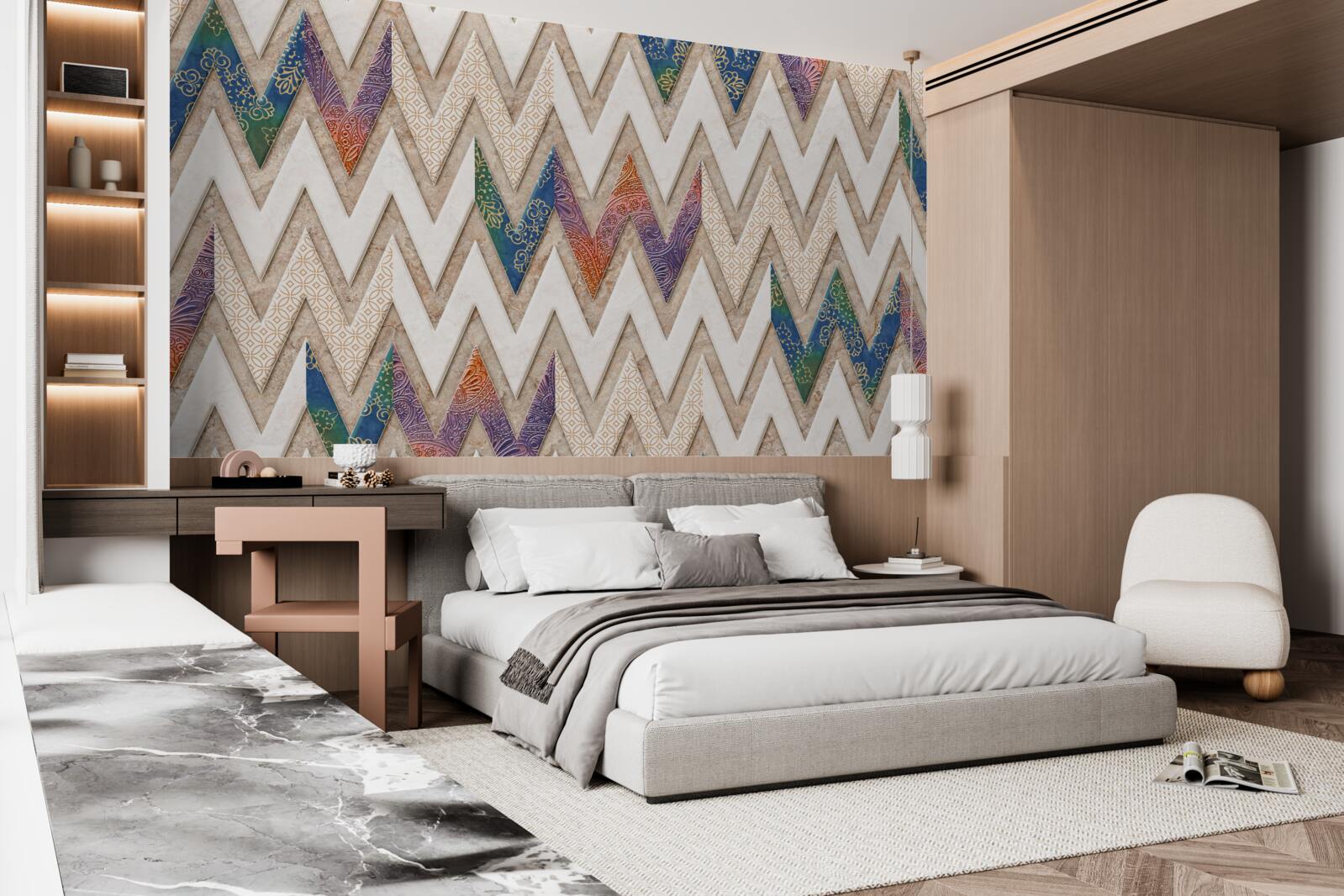 Fototapet linii ondulate policrome