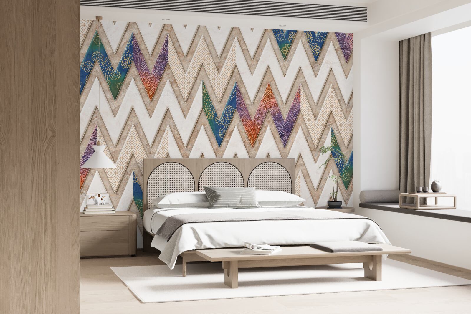 Fototapet linii ondulate policrome