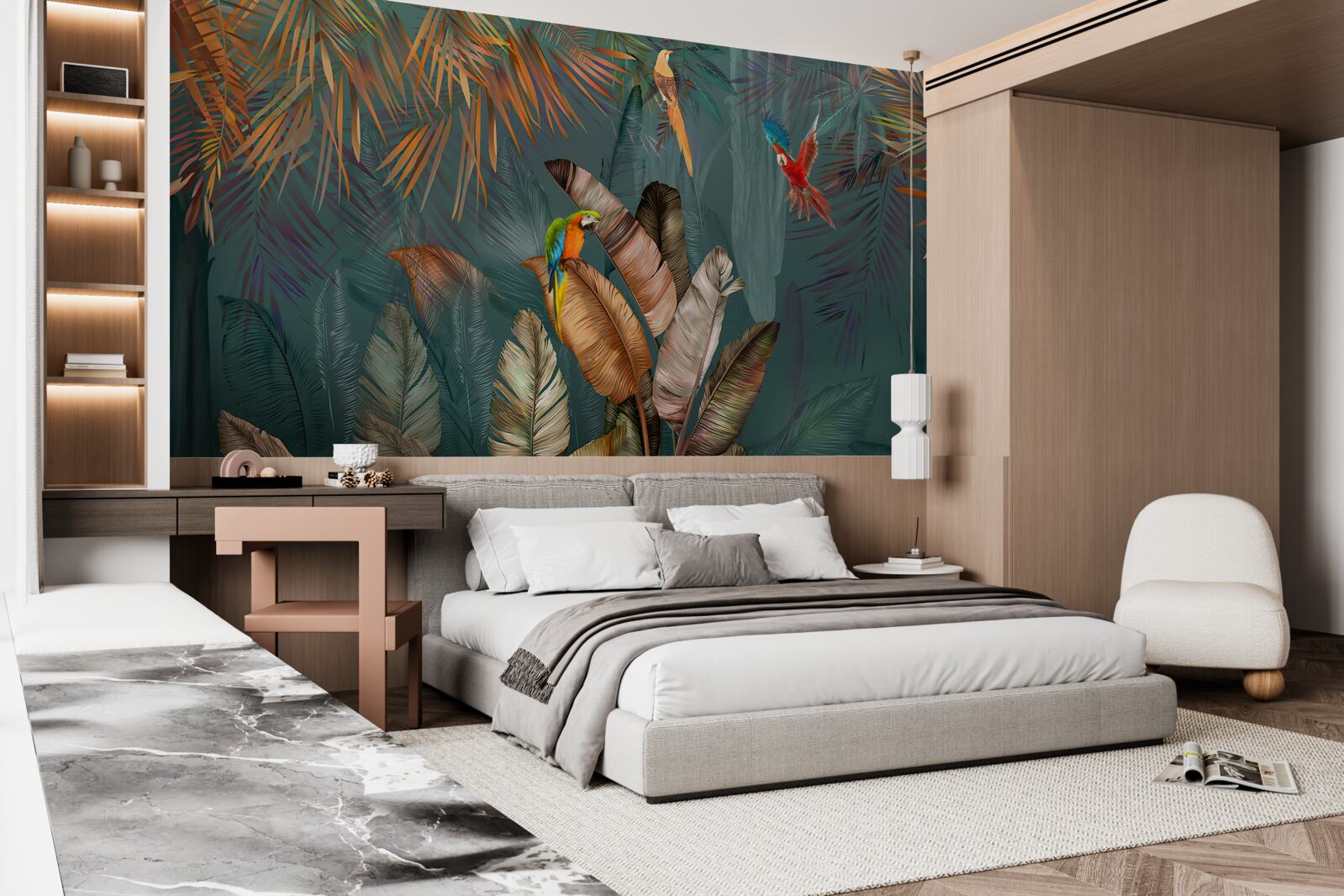 Fototapet întâlnirea a doi papagali