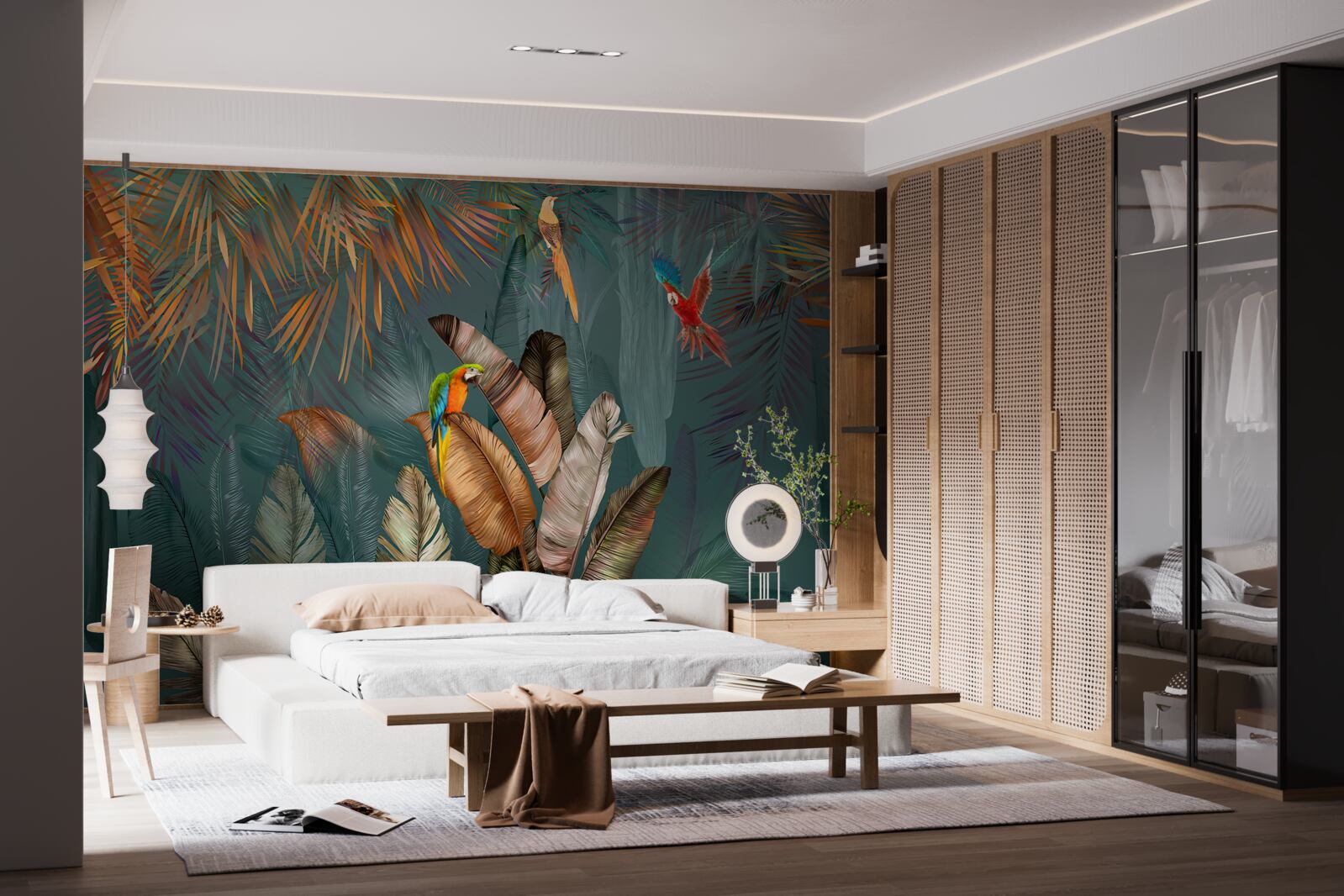 Fototapet întâlnirea a doi papagali