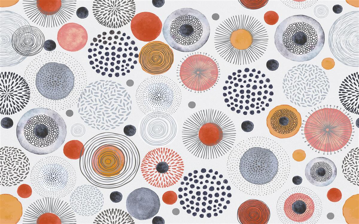 Fototapet covoare colorate care contrastează cu griul