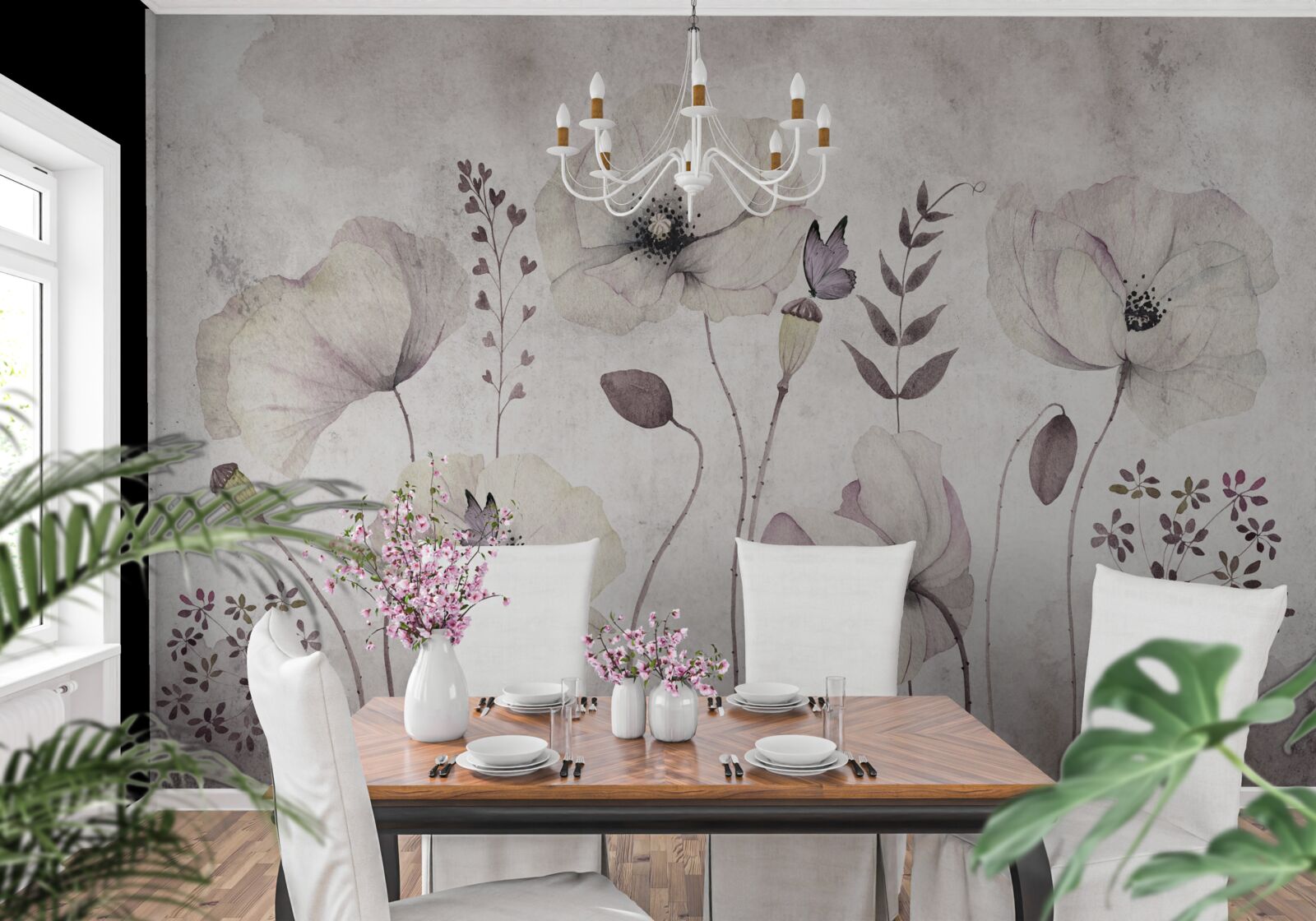 Fototapet maci moi pe tulpini grațioase