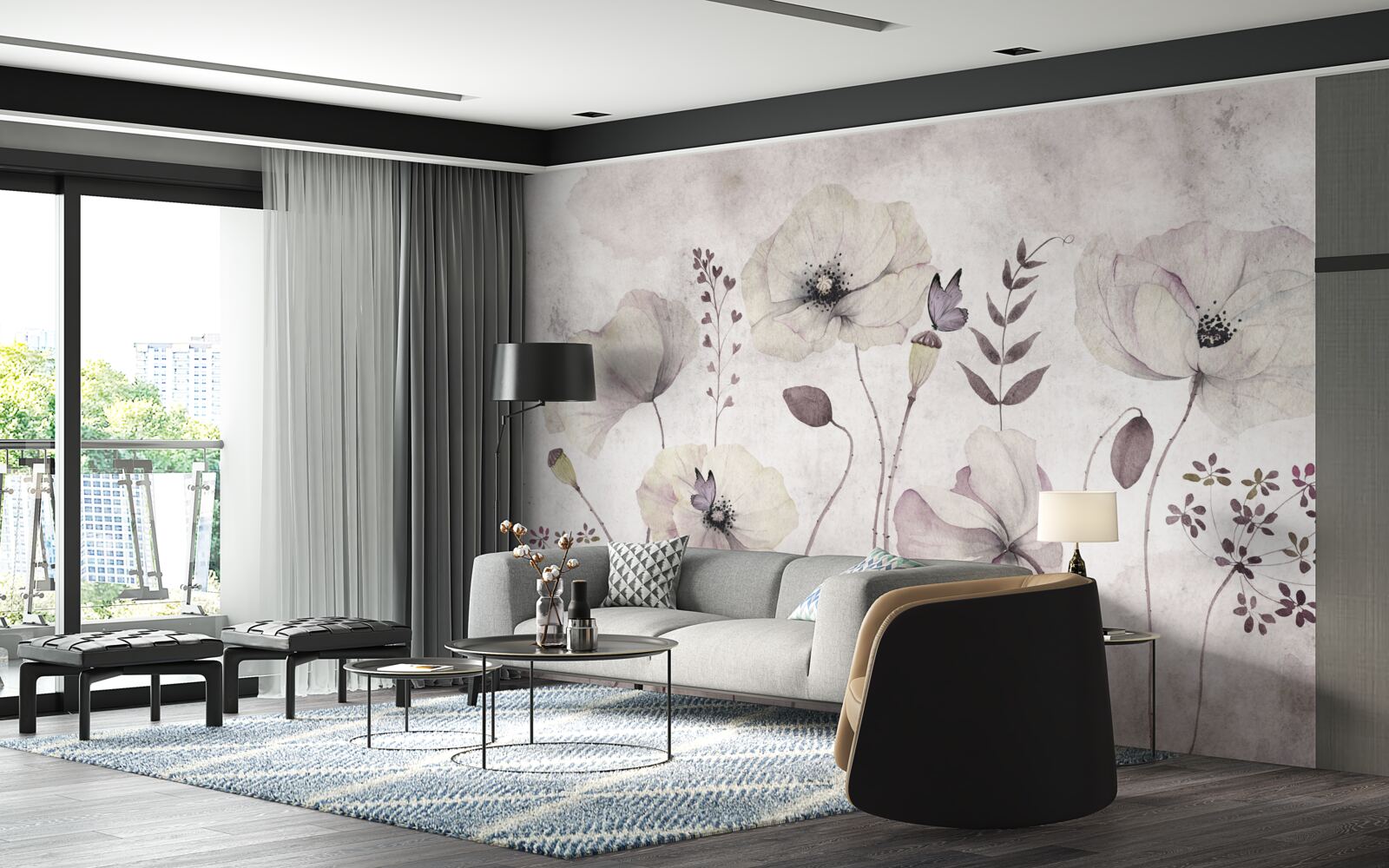 Fototapet maci moi pe tulpini grațioase