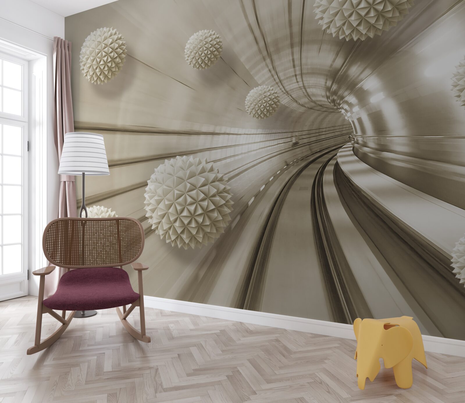 Fototapet bile maro deschis în pasaj