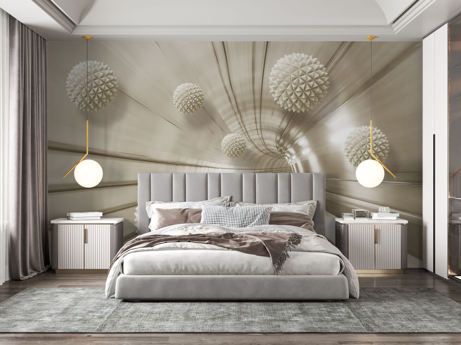 Fototapet bile maro deschis în pasaj