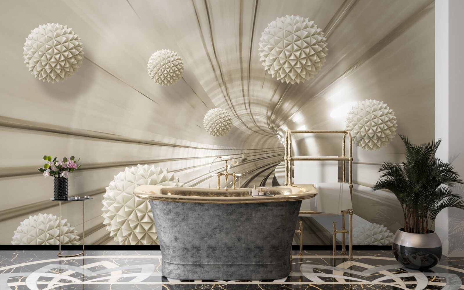 Fototapet bile maro deschis în pasaj