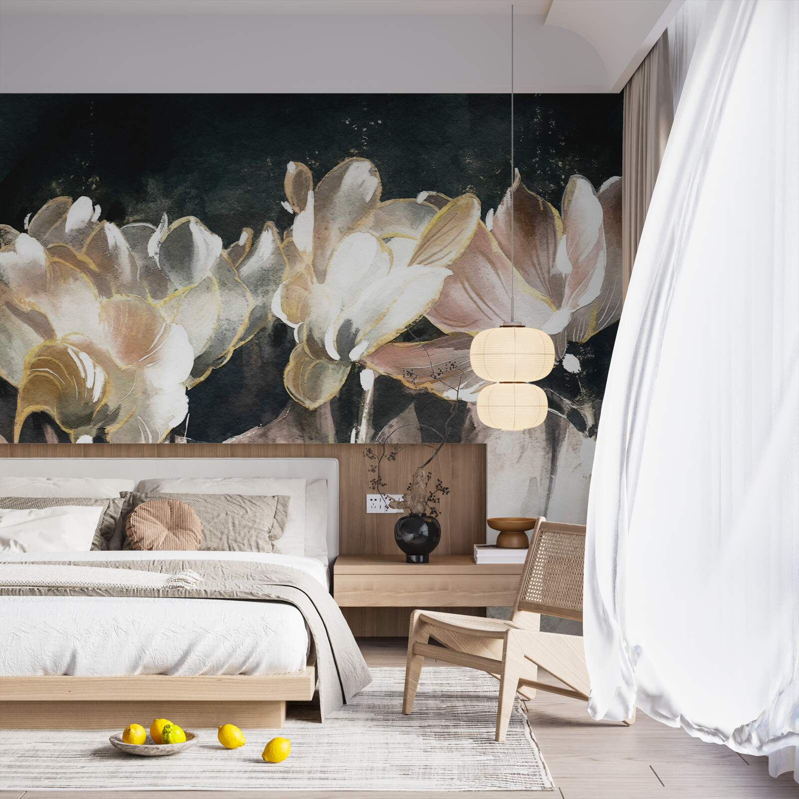 Fototapet floră în culori pastelate