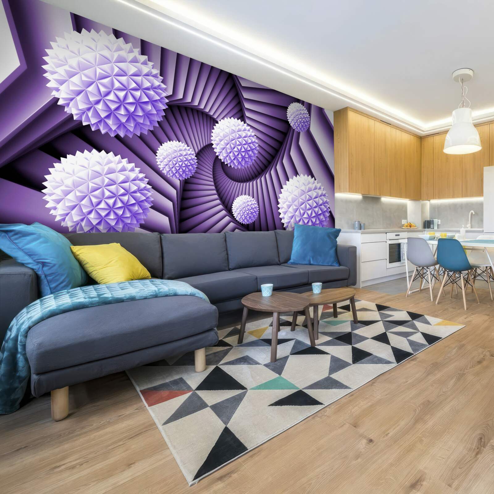 Fototapet scara și mingea în abstract