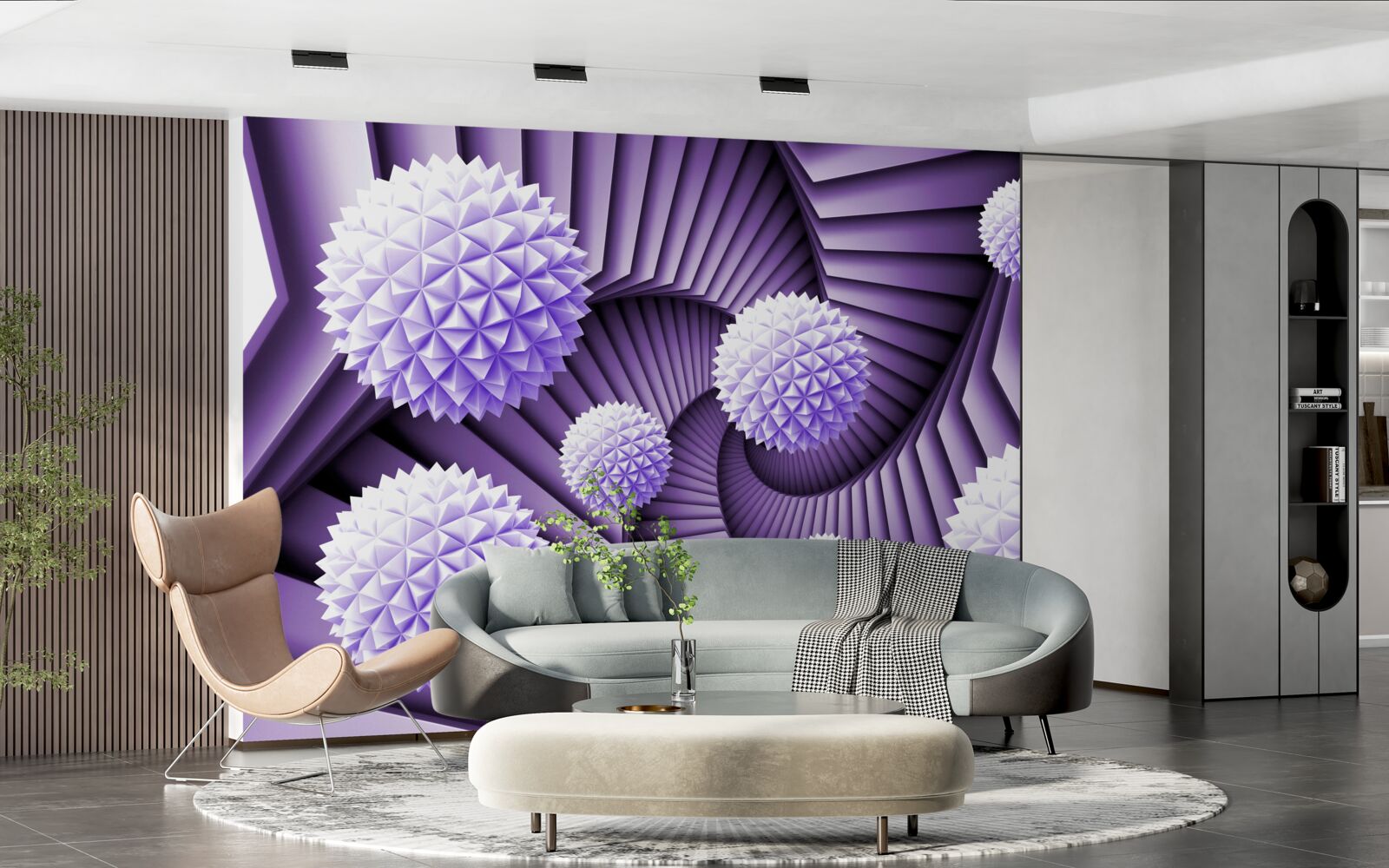 Fototapet scara și mingea în abstract