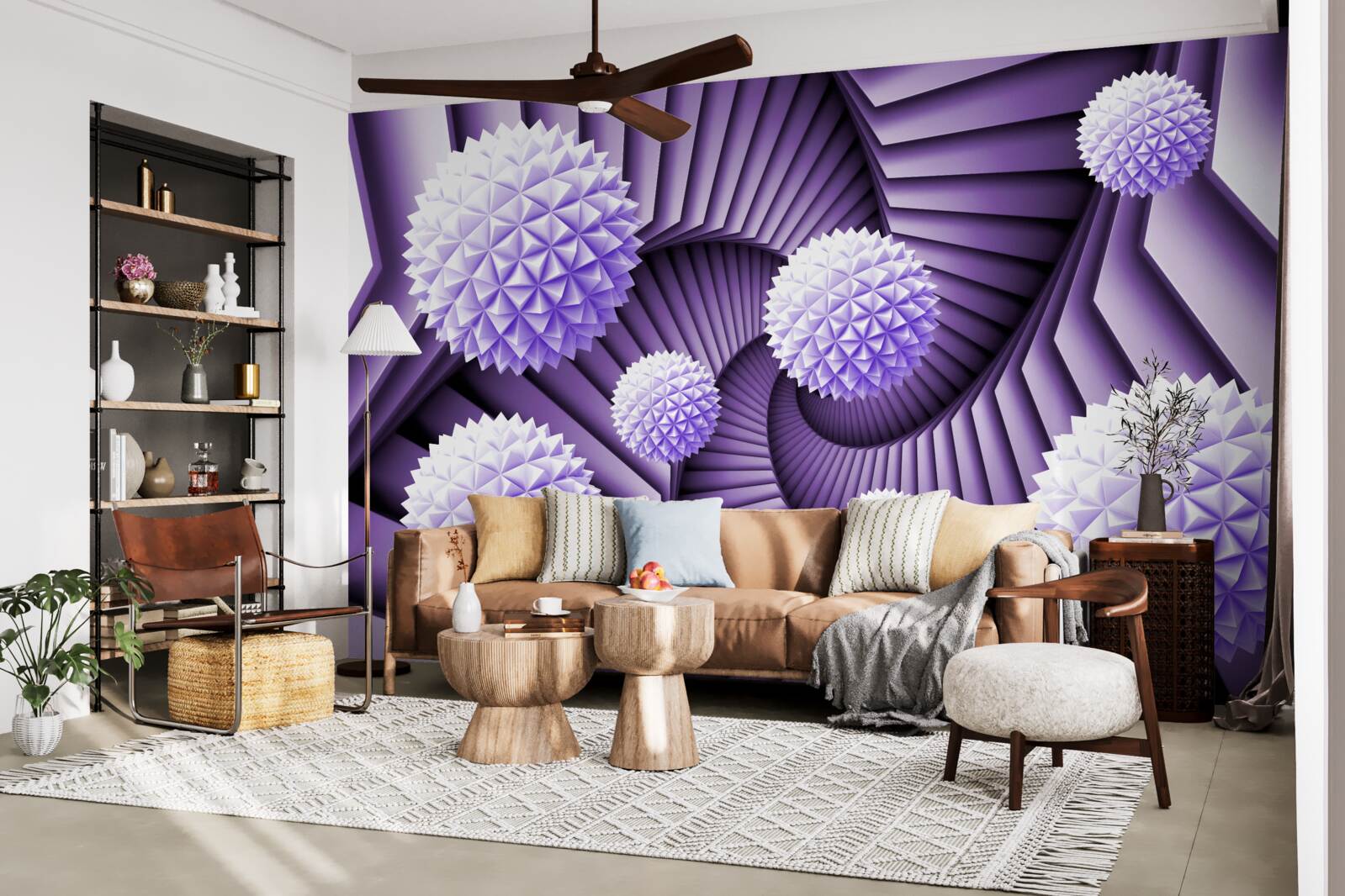 Fototapet scara și mingea în abstract