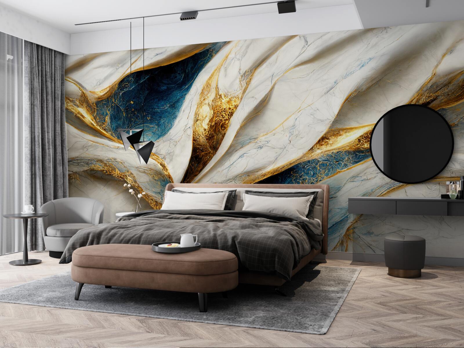 Fototapet marmură exclusivă albă ca zăpada cu aurire