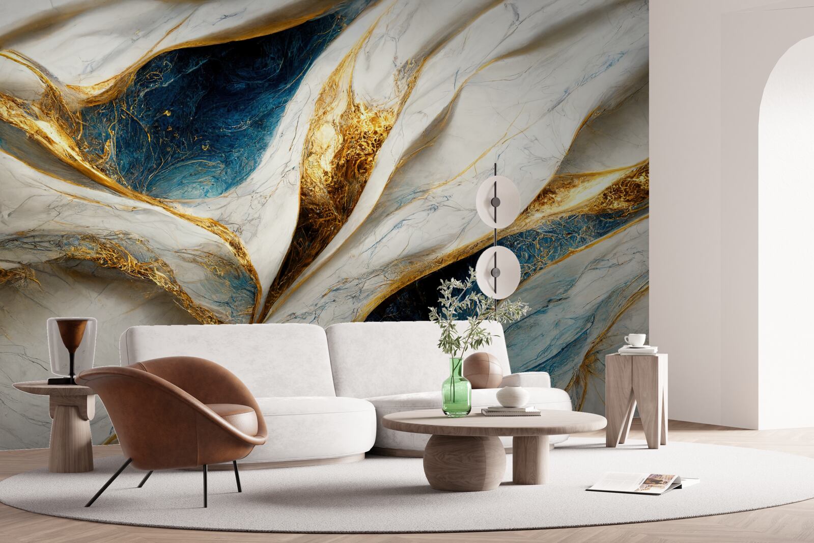 Fototapet marmură exclusivă albă ca zăpada cu aurire