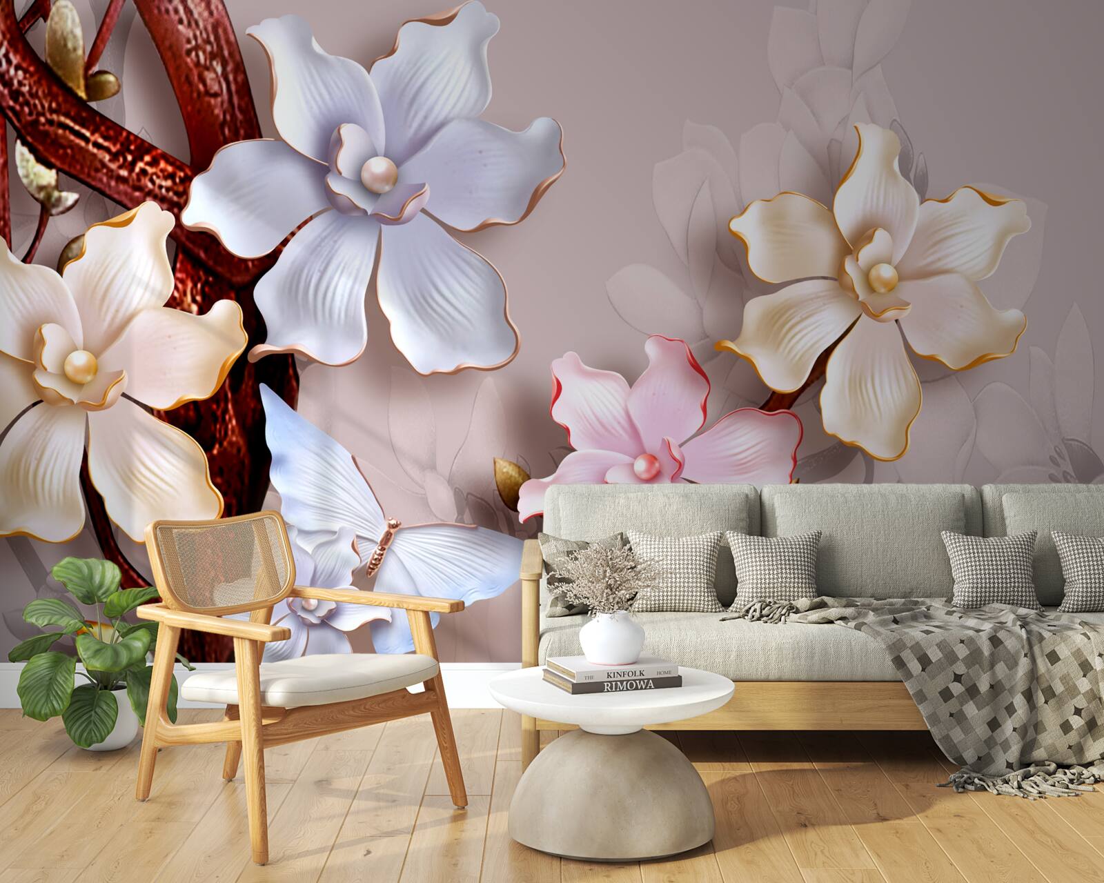 Fototapet flori în diferite nuanțe pe un fundal moale