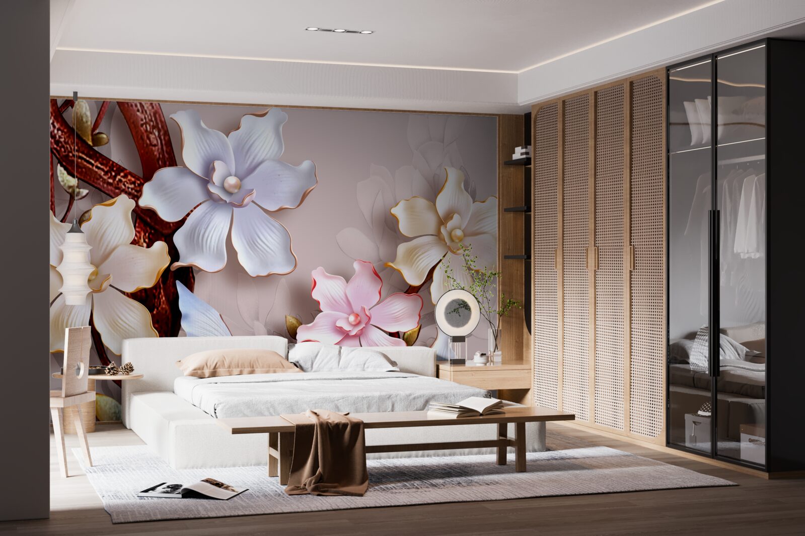 Fototapet flori în diferite nuanțe pe un fundal moale