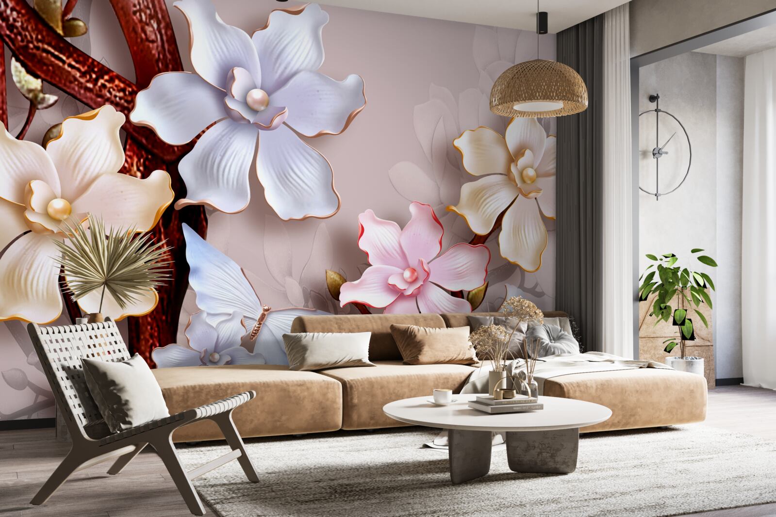 Fototapet flori în diferite nuanțe pe un fundal moale