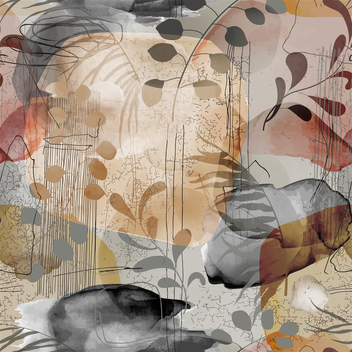 Fototapet perdele de pat cu model abstract