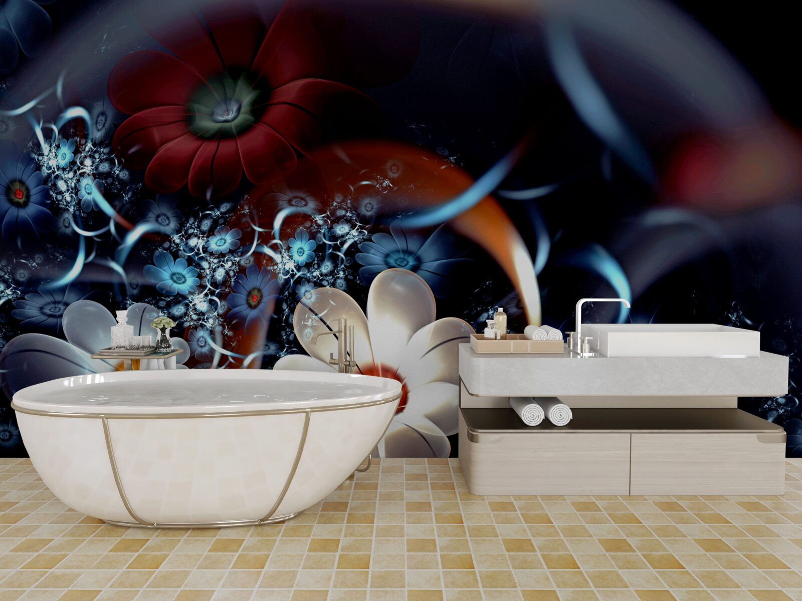 Fototapet flori cu înflorire mare