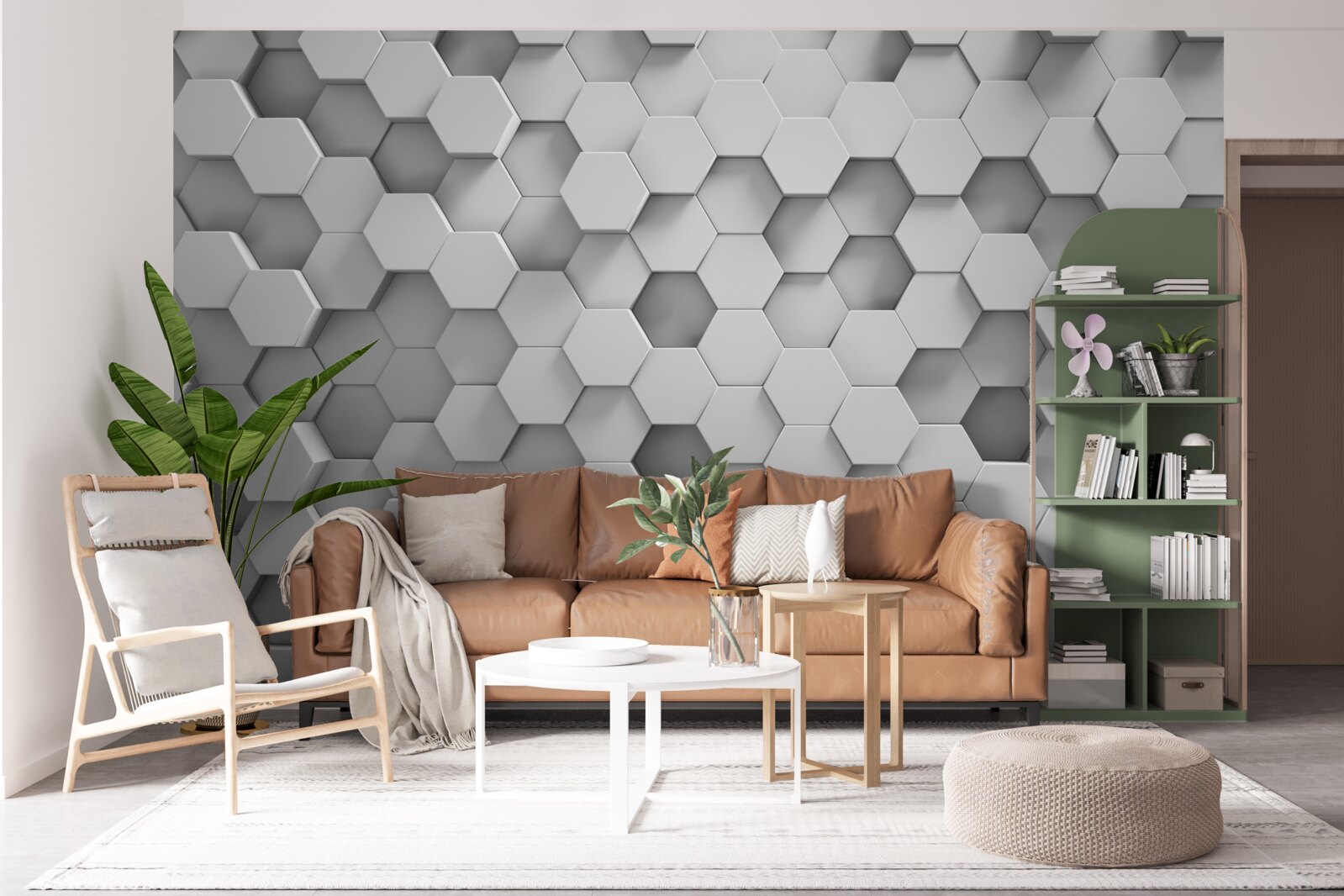 Fototapet hexagoanele sunt gri