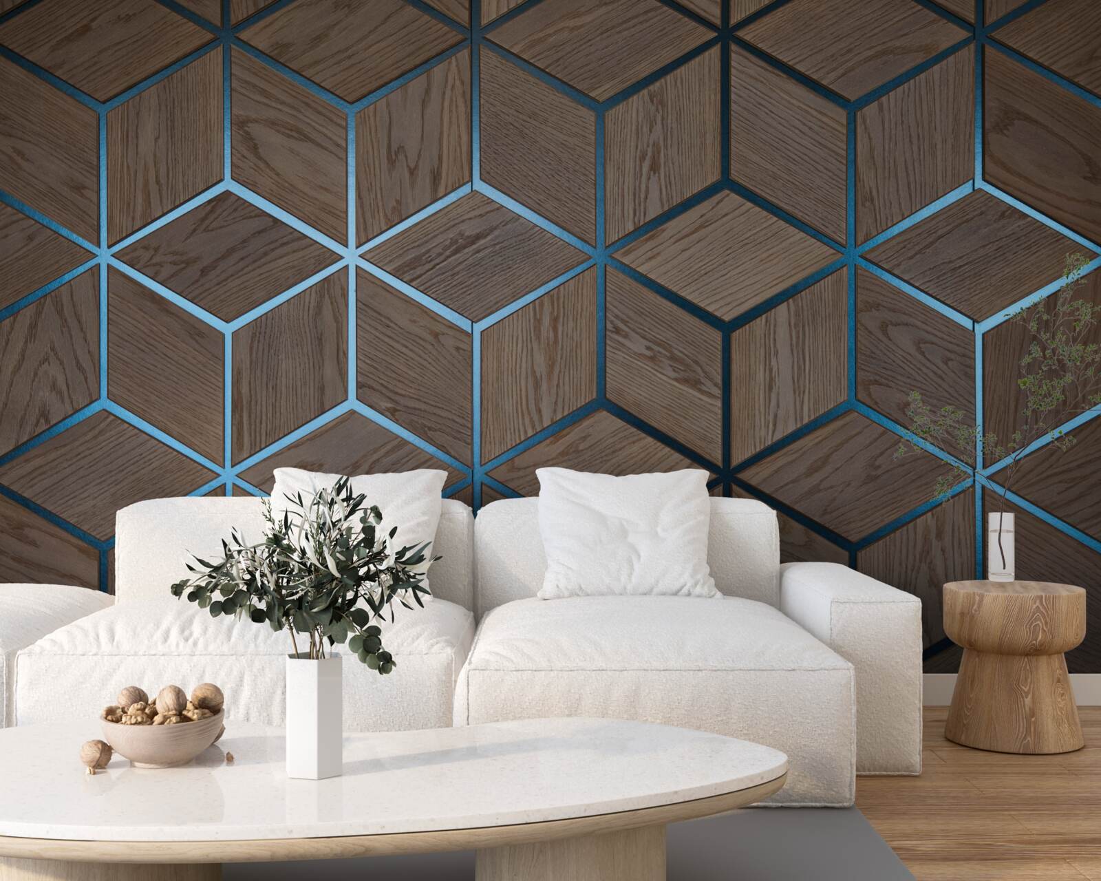 Fototapet podea din lemn cu dungi negre