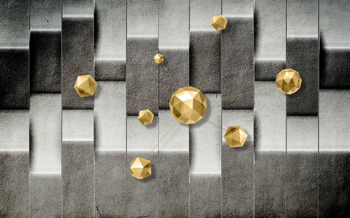 Fototapet cifre volumetrice pentru aur