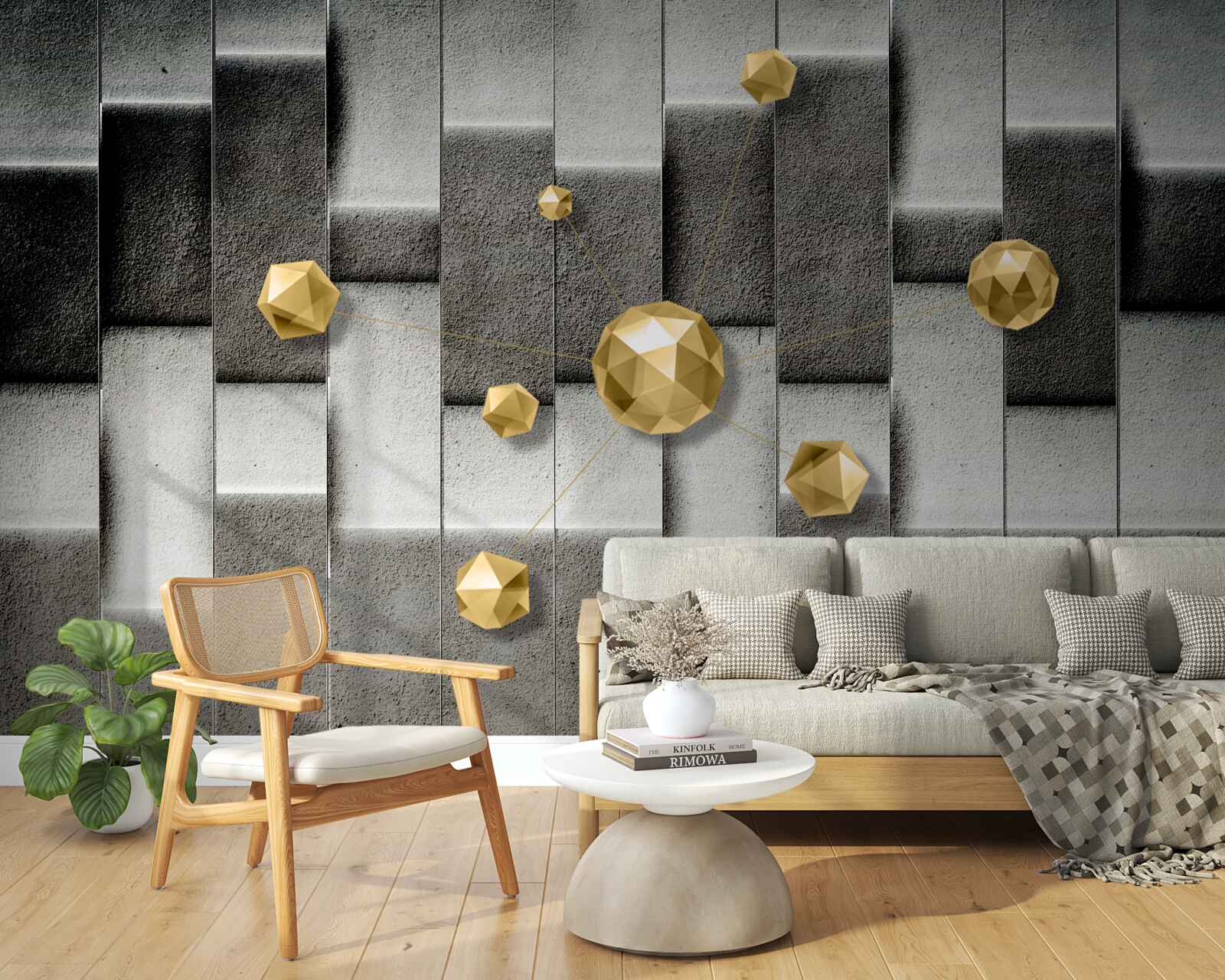 Fototapet cifre volumetrice pentru aur