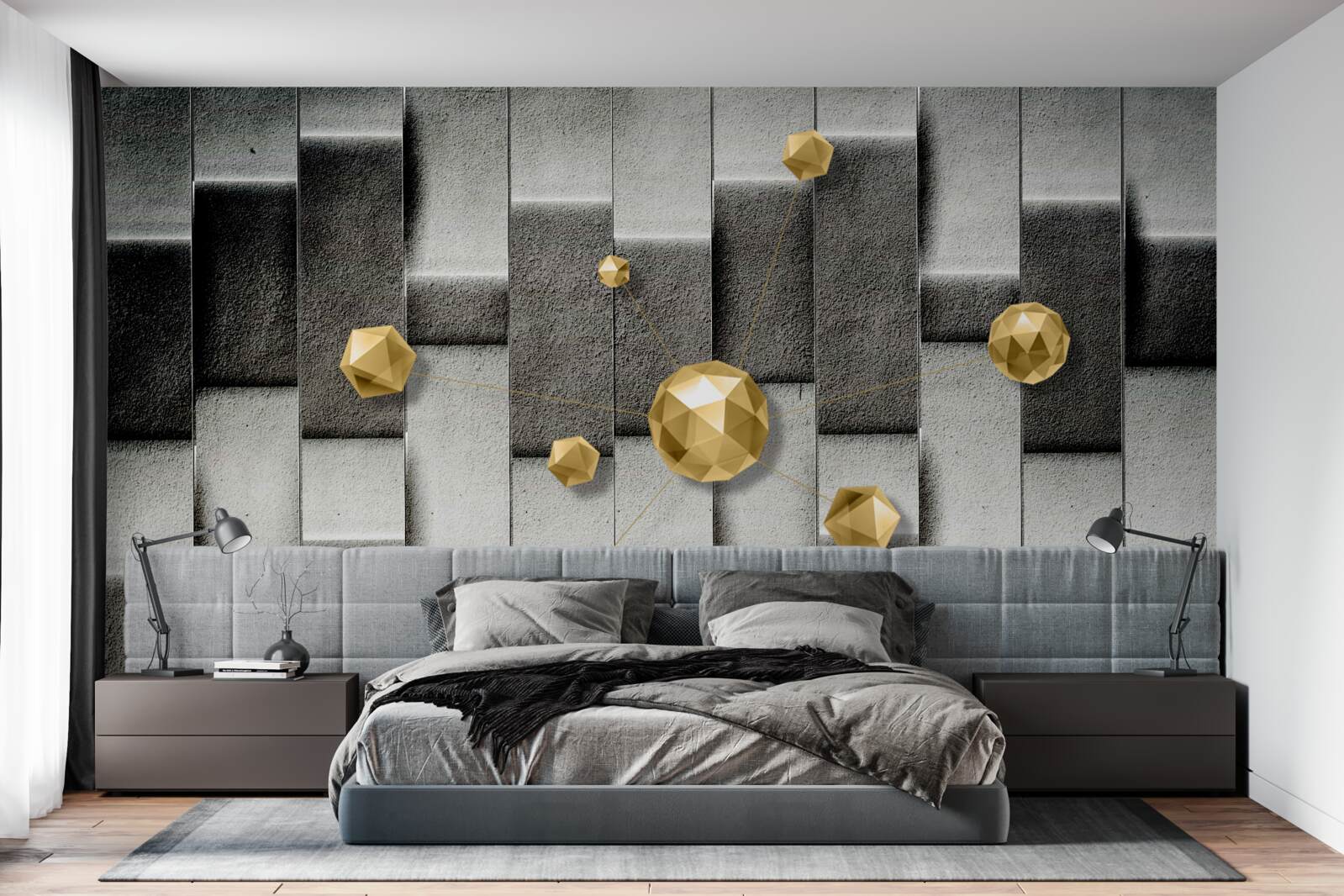 Fototapet cifre volumetrice pentru aur