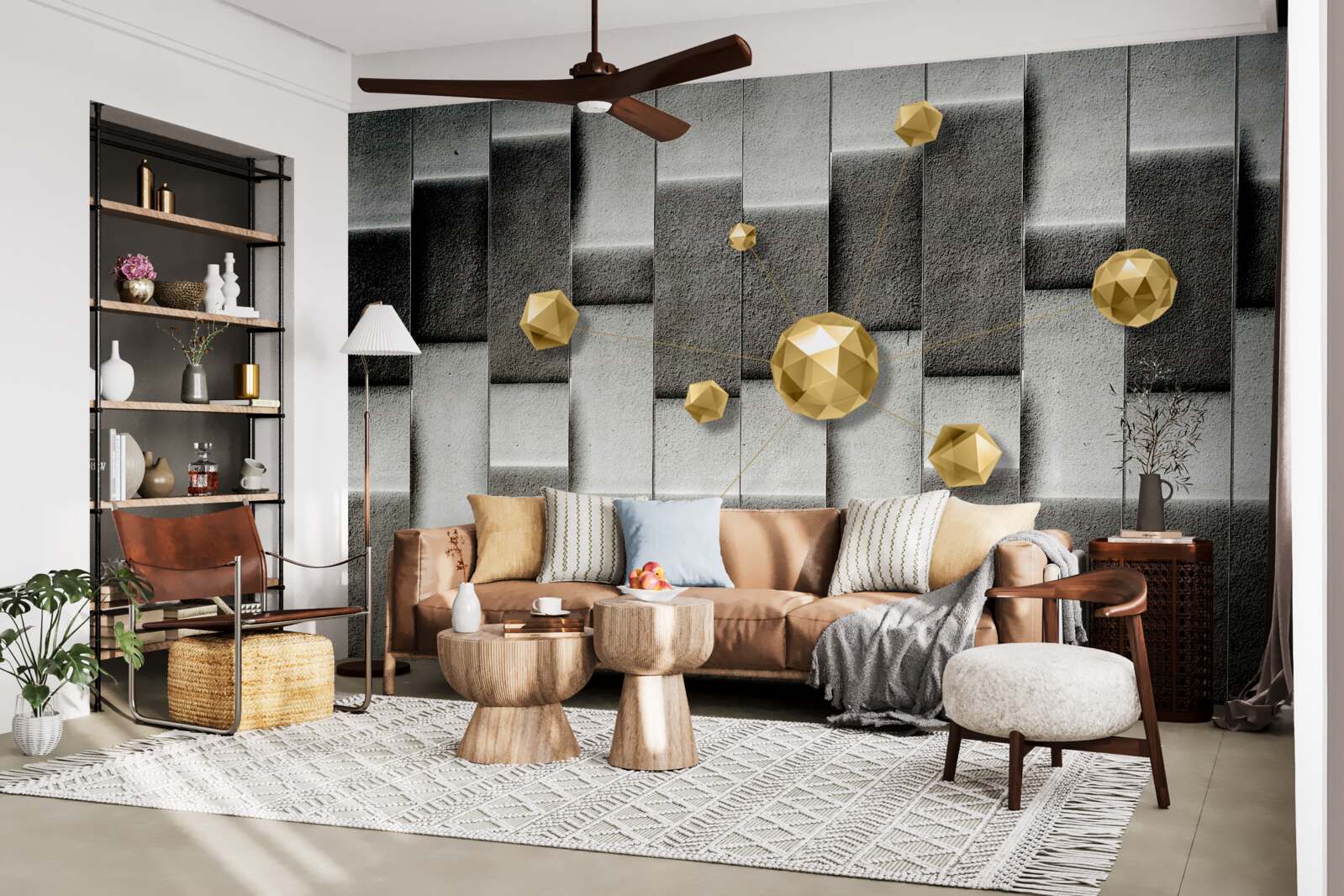 Fototapet cifre volumetrice pentru aur