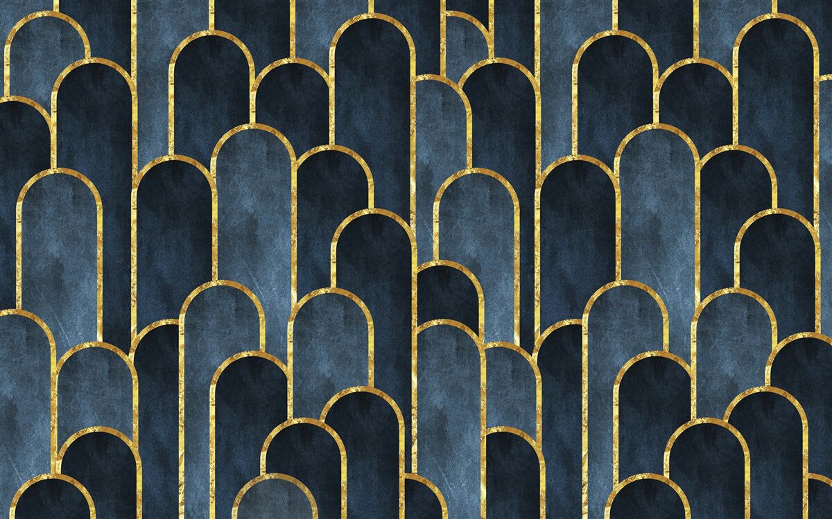 Fototapet accente aurii pe topuri negre aerisite