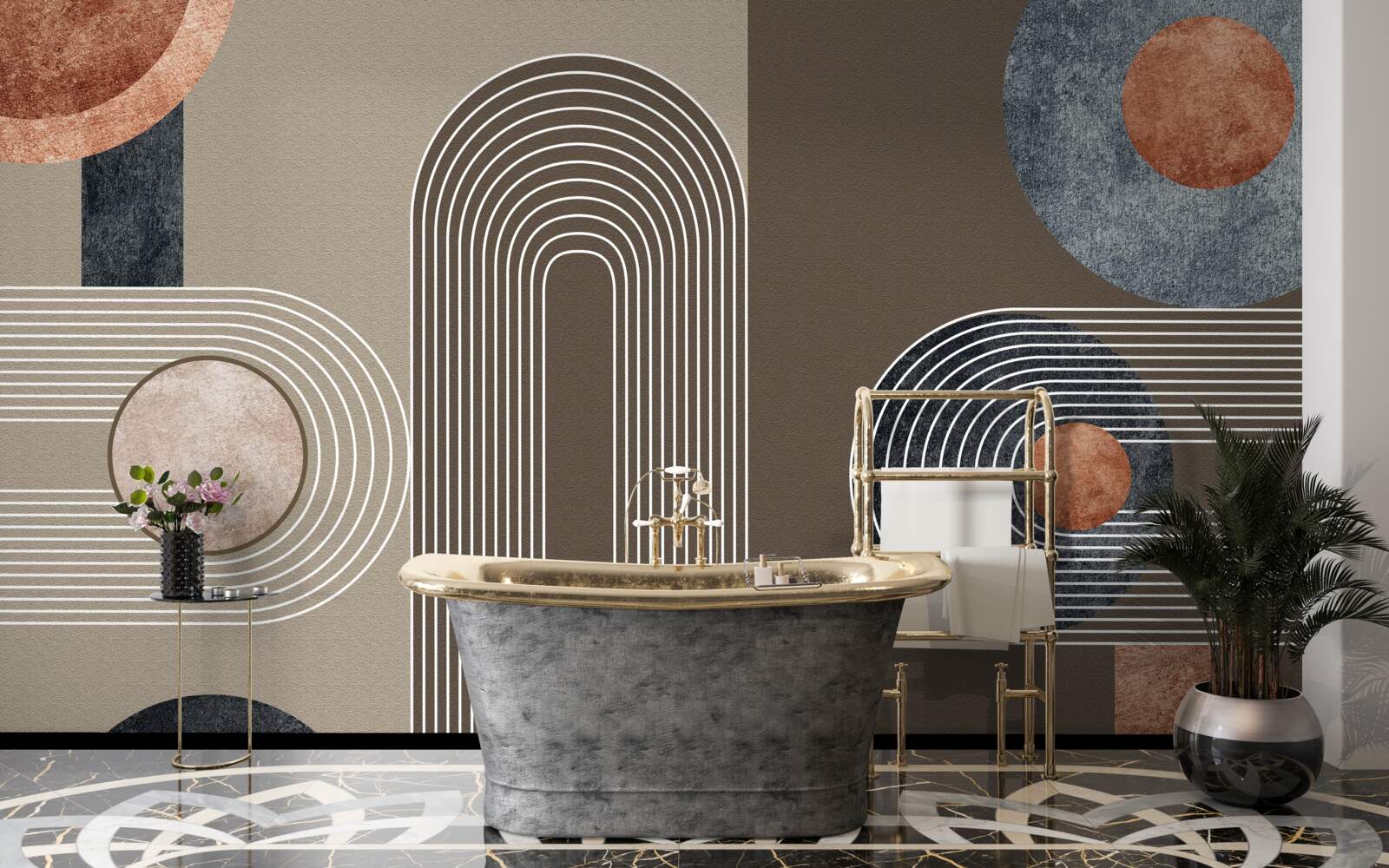 Fototapet liniile curg ușor de la una la alta