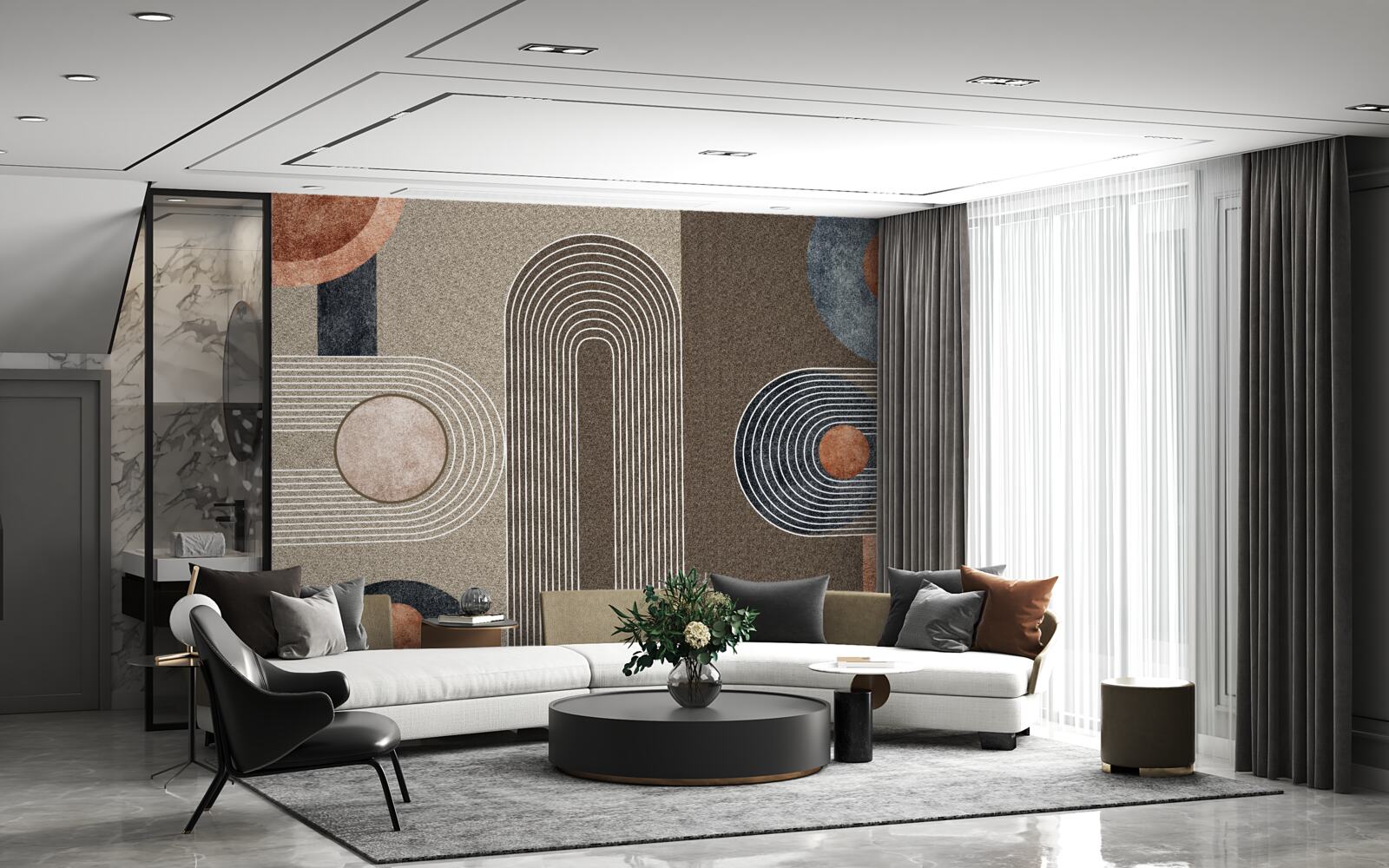 Fototapet liniile curg ușor de la una la alta